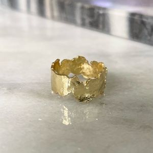 18k Gold Leaf Electroplated Ring